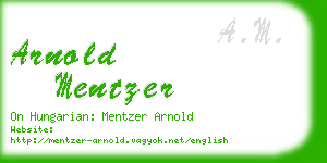 arnold mentzer business card